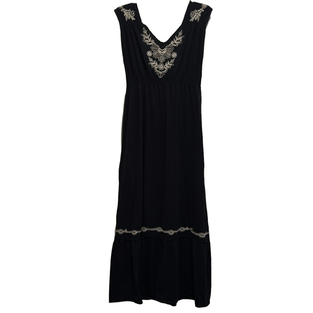 Johnny Was Maxi Dress - Size Small - Black with White Detail - Picture 5 of 8
